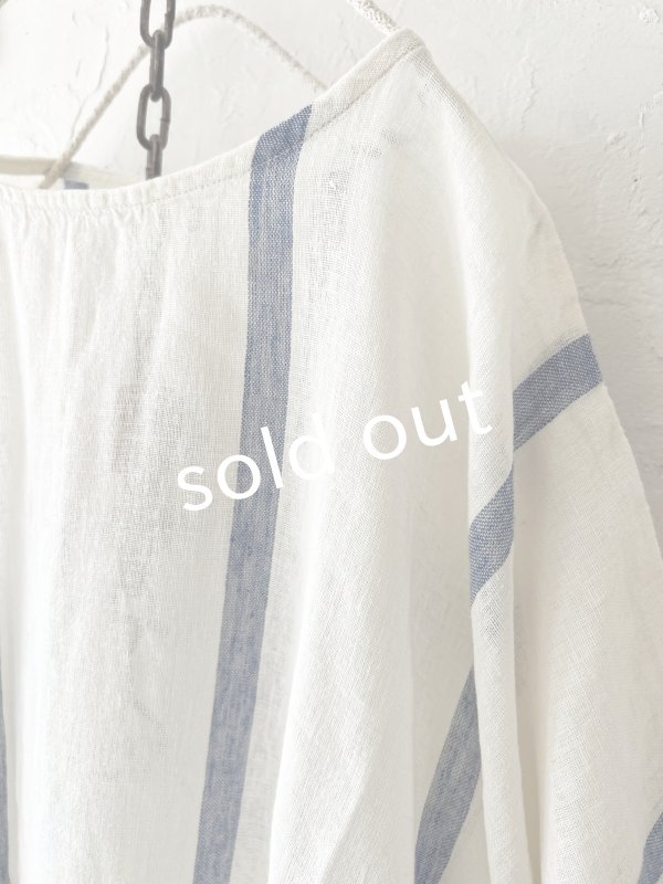 画像3: SO／ガーゼワイドチュニック・ブルーストライプ (3)