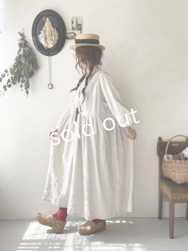 画像2: ubasoku/ピンタック２wayワンピース・生成り (2)