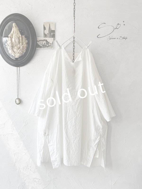 画像2: SO／裁ち切りスキッパーチュニック・オフ (2)