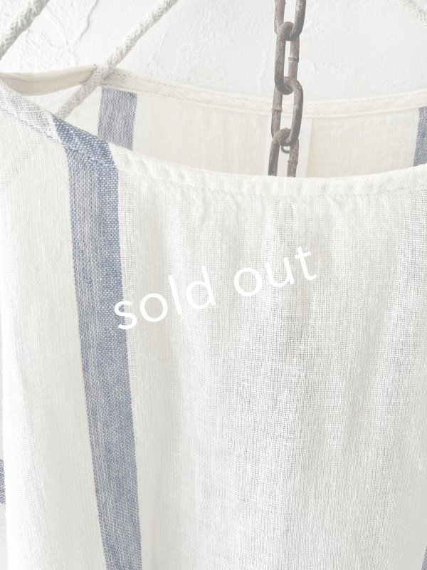 画像2: SO／ガーゼワイドチュニック・ブルーストライプ (2)