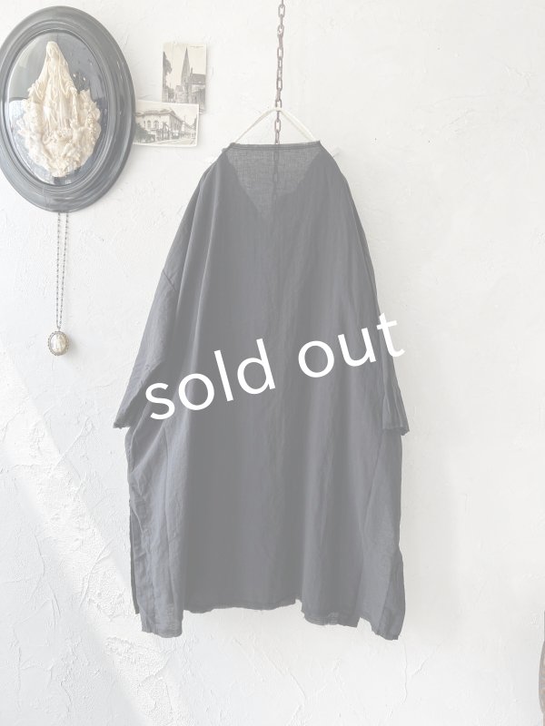 画像6: SO／裁ち切りスキッパーチュニック・ブラック (6)