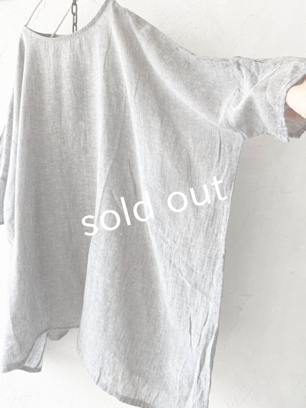 画像6: SO／ガーゼワイドチュニック・グレー (6)