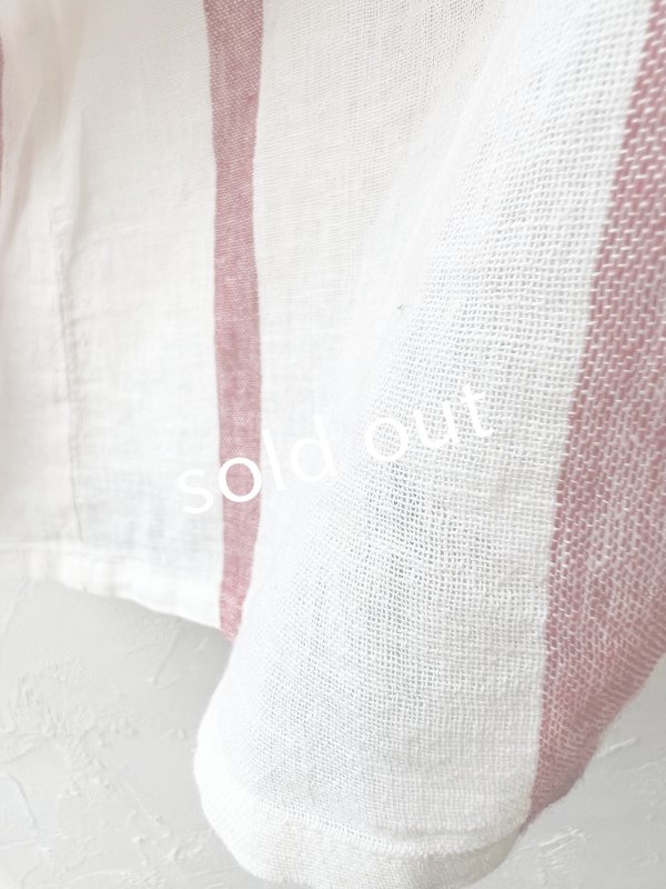 画像7: SO／ガーゼワイドチュニック・レッドストライプ (7)