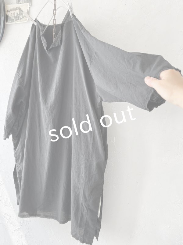 画像5: SO／裁ち切りスキッパーチュニック・ブラック (5)