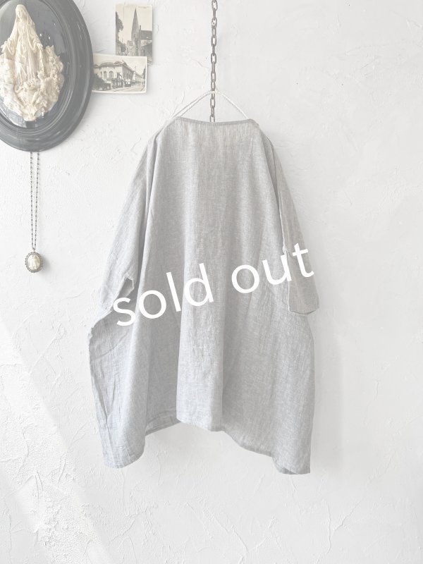 画像8: SO／ガーゼワイドチュニック・グレー (8)