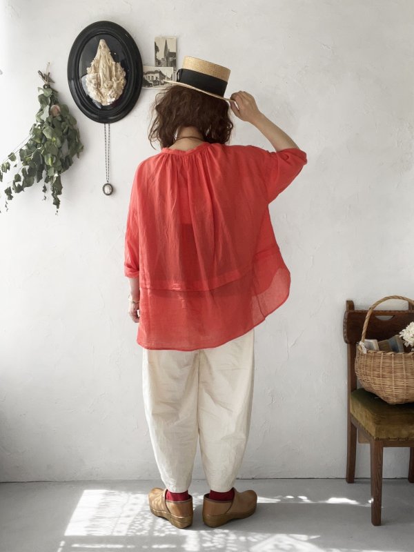 画像13: SO/バックギャザーシャツ・レッド (13)