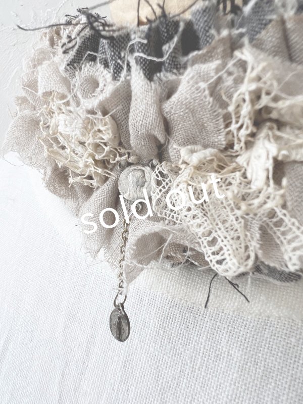 画像4: pollenbienco／アンティークレースのチョーカー・シャンブレー (4)