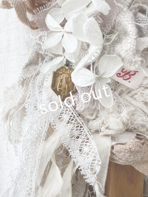 画像7: pollenbienco／アンティークレースと十字架のネックレス・特大 (7)