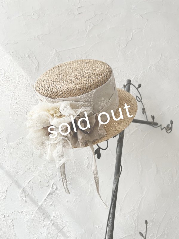 画像4: pollenbienco／アンティークレースの帽子・E (4)