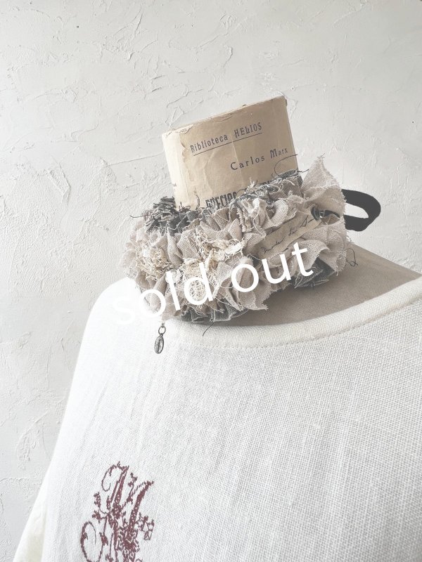 画像3: pollenbienco／アンティークレースのチョーカー・シャンブレー (3)