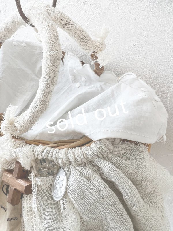 画像7: pollenbienco／アンティークレースと十字架のバスケット・C (7)