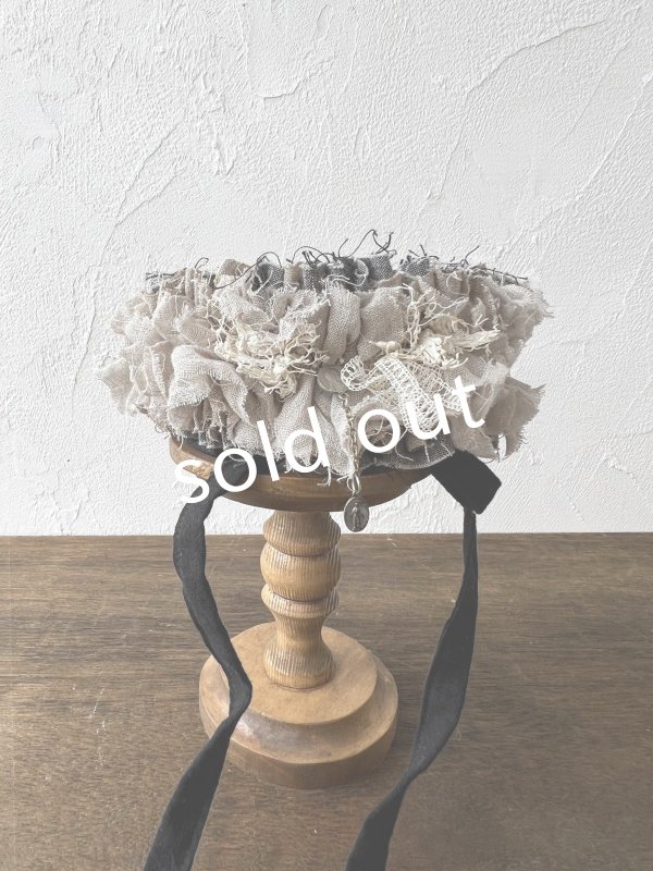 画像6: pollenbienco／アンティークレースのチョーカー・シャンブレー (6)