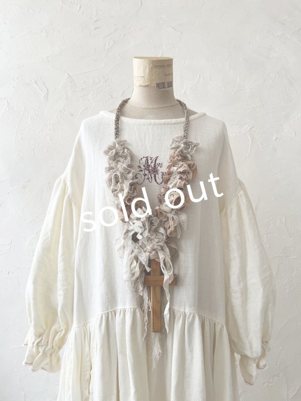 画像3: pollenbienco／アンティークレースと十字架のネックレス・特大 (3)