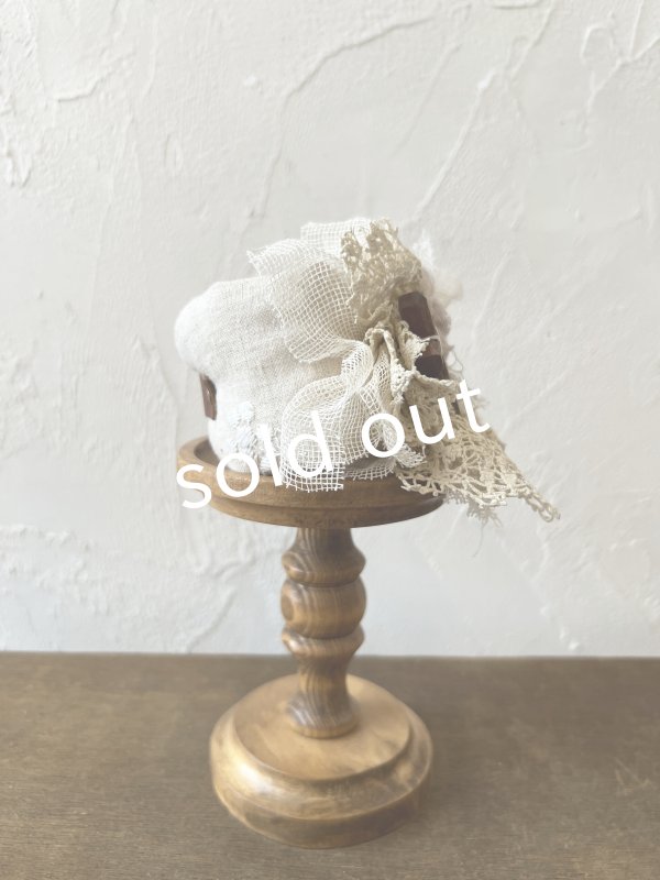 画像7: pollenbienco／アンティークレースのクッションブレスレット・くすみピンク (7)