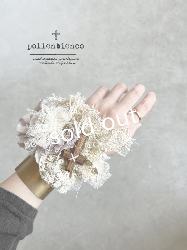 画像1: pollenbienco／アンティークレースのブレスレット・オフ (1)