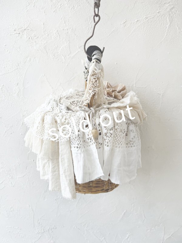 画像6: pollenbienco／アンティークレースと十字架のバスケット・A (6)