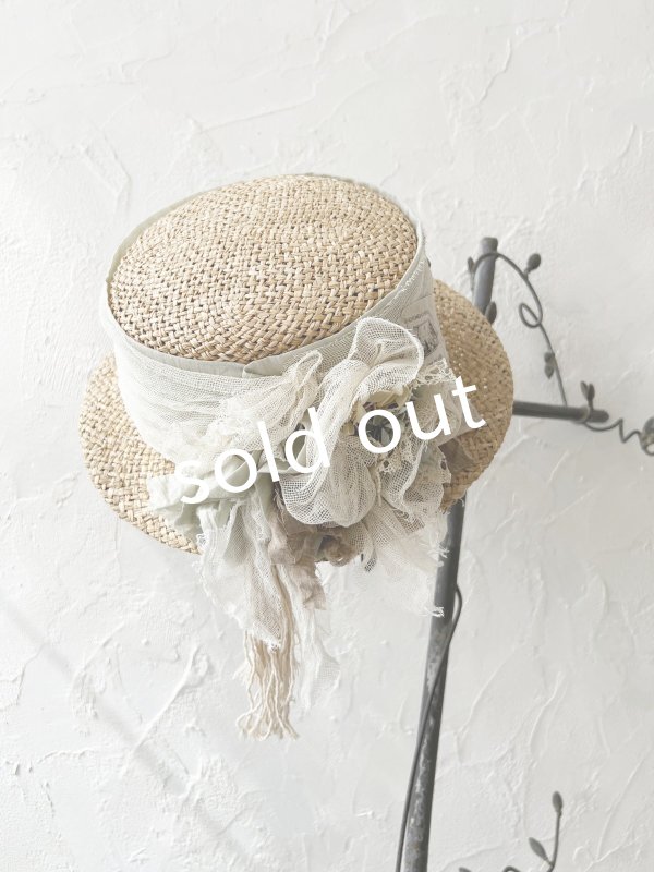 画像2: pollenbienco／アンティークレースの帽子・A (2)