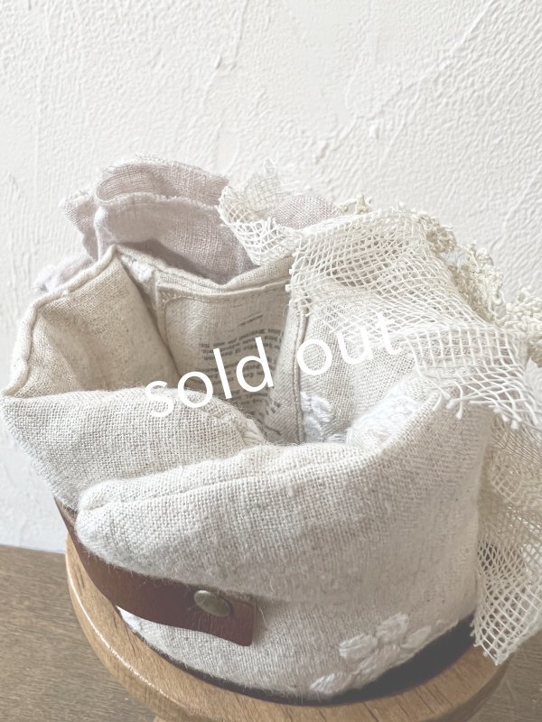 画像6: pollenbienco／アンティークレースのクッションブレスレット・くすみピンク (6)