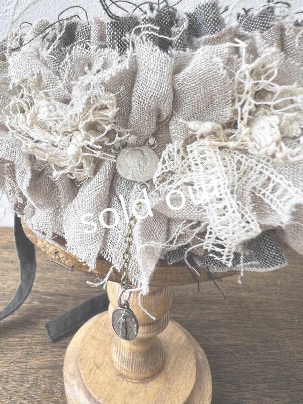 画像7: pollenbienco／アンティークレースのチョーカー・シャンブレー (7)