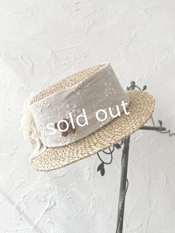 画像4: pollenbienco／アンティークレースの帽子・B (4)