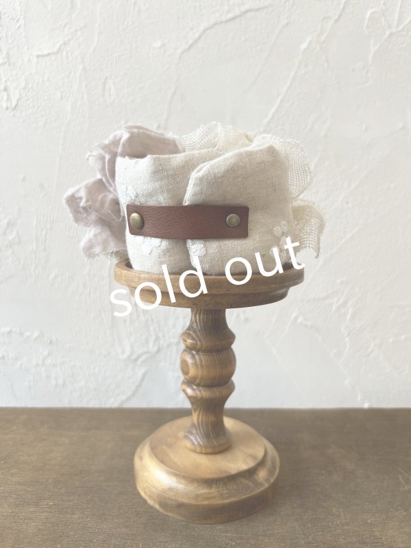 画像5: pollenbienco／アンティークレースのクッションブレスレット・くすみピンク (5)