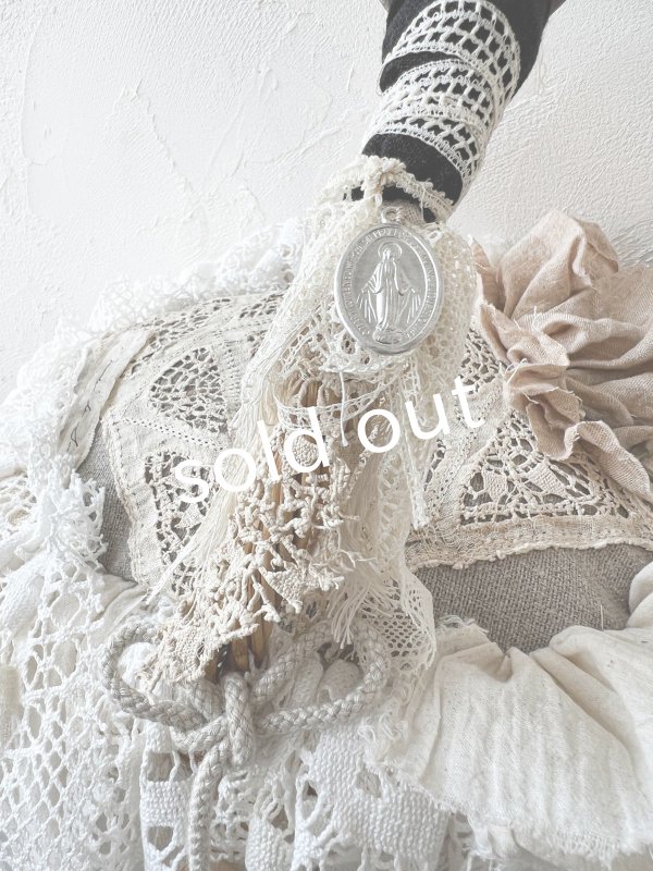 画像7: pollenbienco／アンティークレースと十字架のバスケット・A (7)