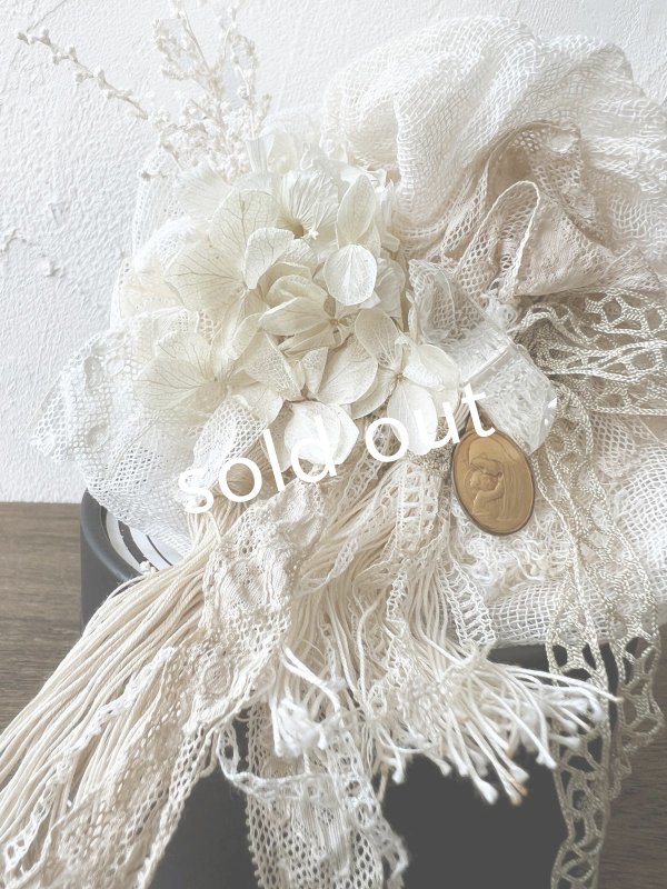 画像5: pollenbienco／アンティークレースのコサージュ・B (5)