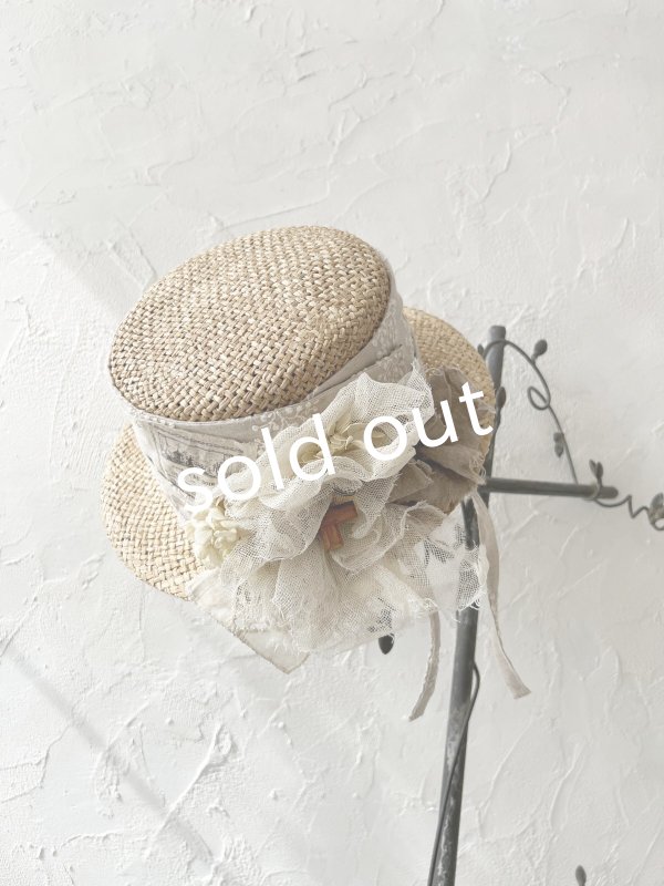 画像7: pollenbienco／アンティークレースの帽子・E (7)