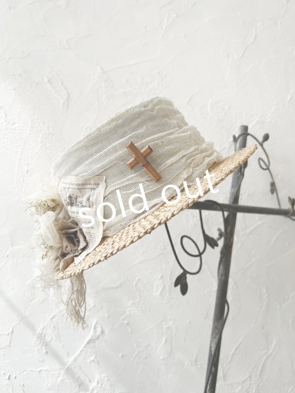 画像4: pollenbienco／アンティークレースの帽子・A (4)