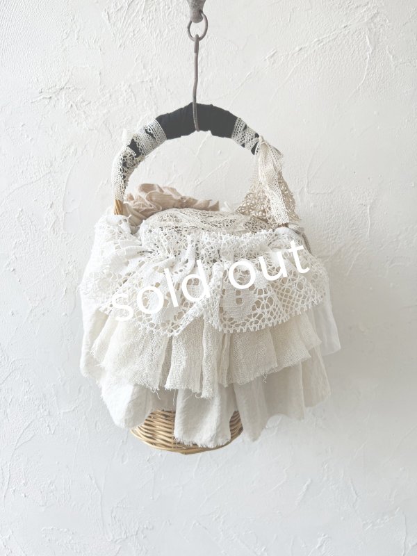 画像8: pollenbienco／アンティークレースと十字架のバスケット・A (8)