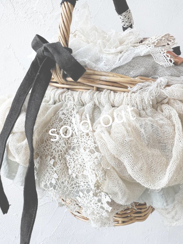 画像7: pollenbienco／アンティークレースと十字架のバスケット・B (7)