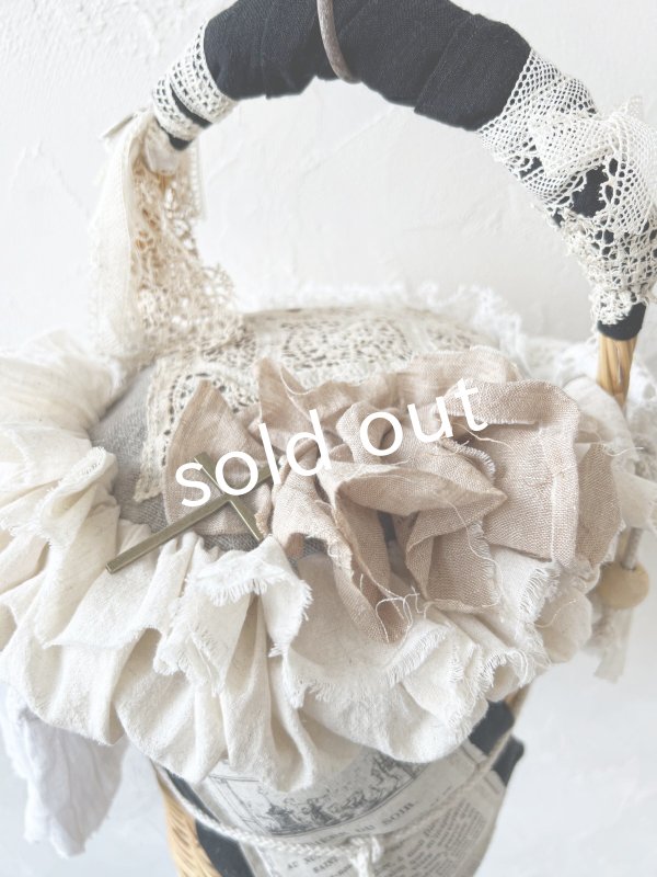 画像5: pollenbienco／アンティークレースと十字架のバスケット・A (5)