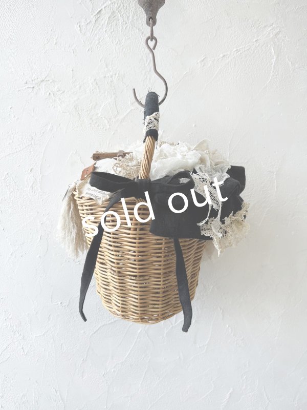 画像8: pollenbienco／アンティークレースと十字架のバスケット・B (8)