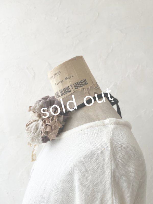 画像4: pollenbienco／アンティークレースのチョーカー・ライラック (4)