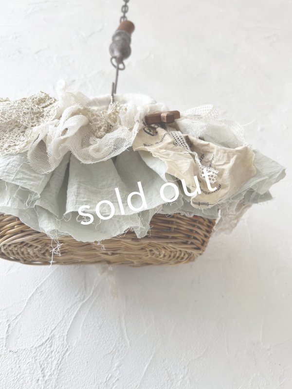 画像8: pollenbienco／アンティークレースと十字架のバスケット・C (8)