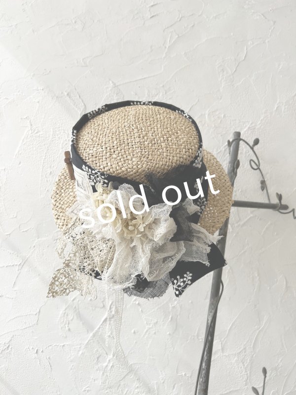 画像2: pollenbienco／アンティークレースの帽子・D (2)
