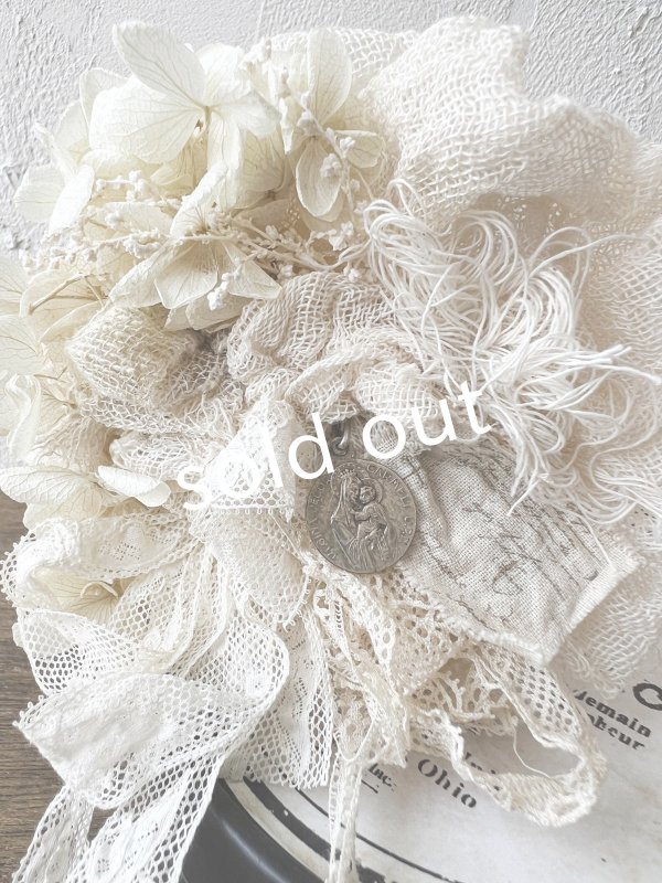 画像5: pollenbienco／アンティークレースのコサージュ・C (5)