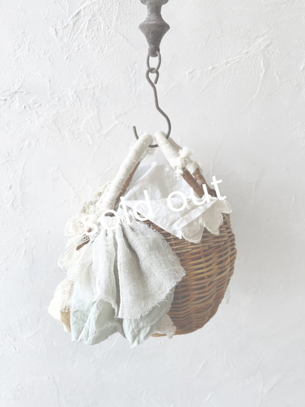 画像9: pollenbienco／アンティークレースと十字架のバスケット・C (9)