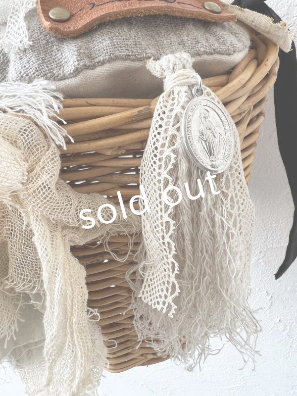 画像6: pollenbienco／アンティークレースと十字架のバスケット・B (6)