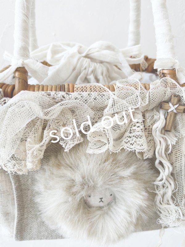 画像5: pollenbienco／アンティークレースのsukekiyoバスケット (5)