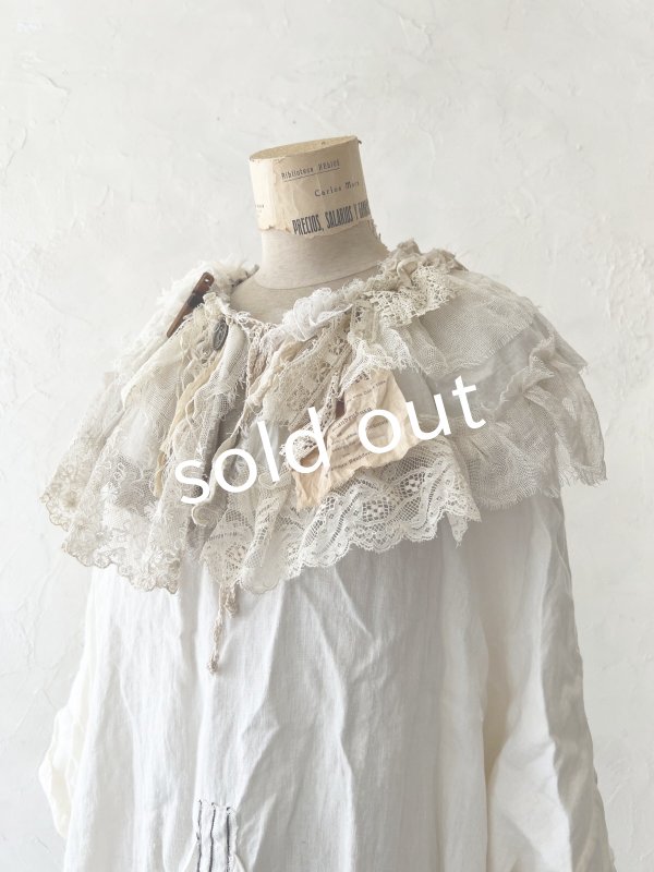 画像3: pollenbienco／アンティークレースのティペット・A (3)