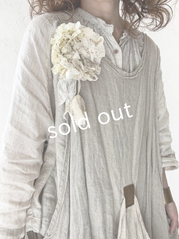 画像8: pollenbienco／アンティークレースのコサージュ・C (8)