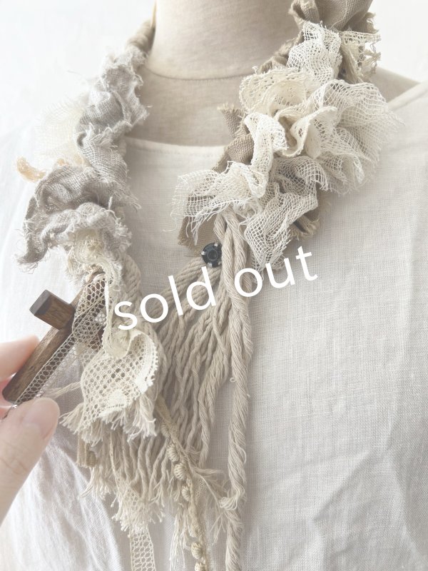 画像5: pollenbienco／アンティークレースと十字架のネックレス・B (5)