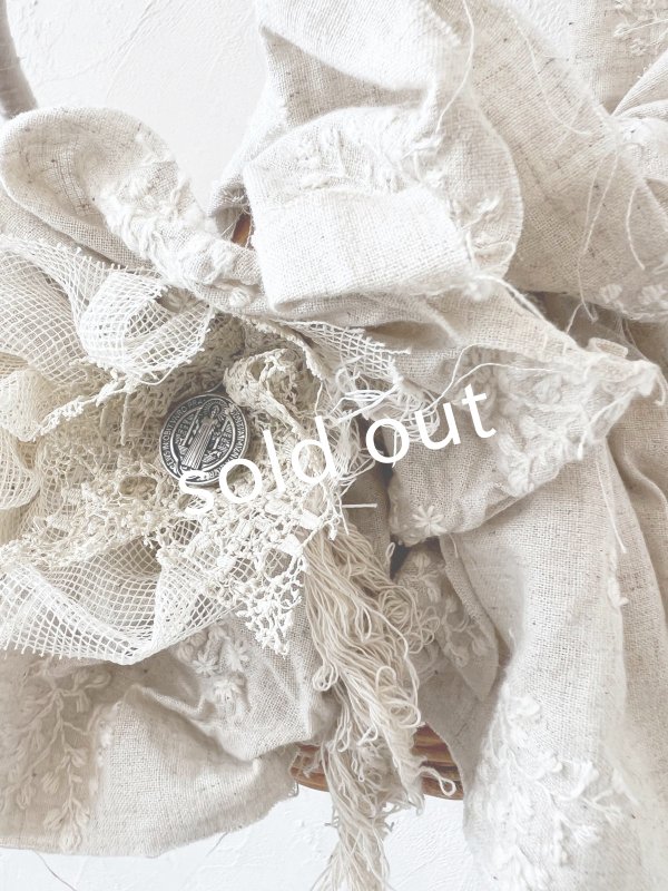 画像4: pollenbienco／アンティークレースと十字架のバスケット・E (4)