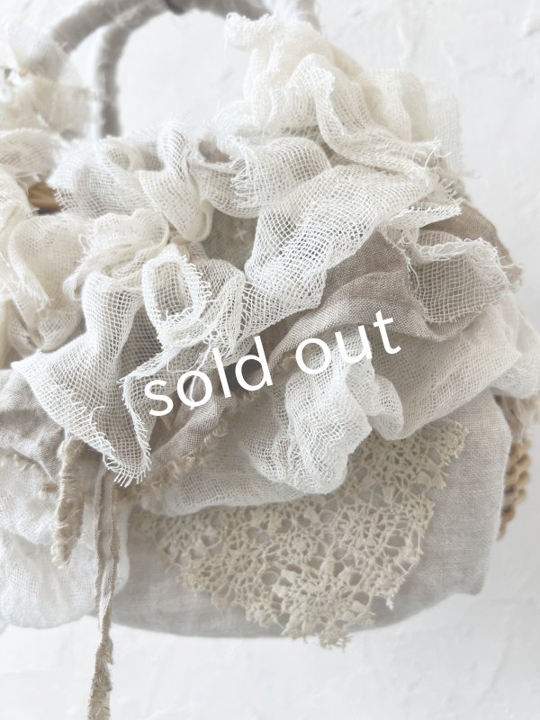 画像5: pollenbienco／アンティークレースと十字架のバスケット・D (5)