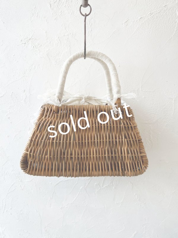 画像6: pollenbienco／アンティークレースのタッセルバスケット (6)