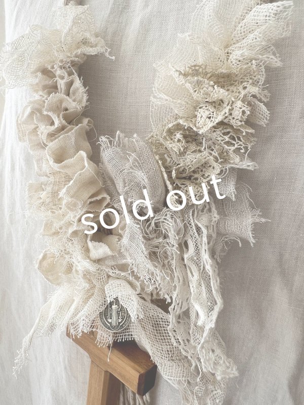 画像4: pollenbienco／アンティークレースと十字架のネックレス・C (4)