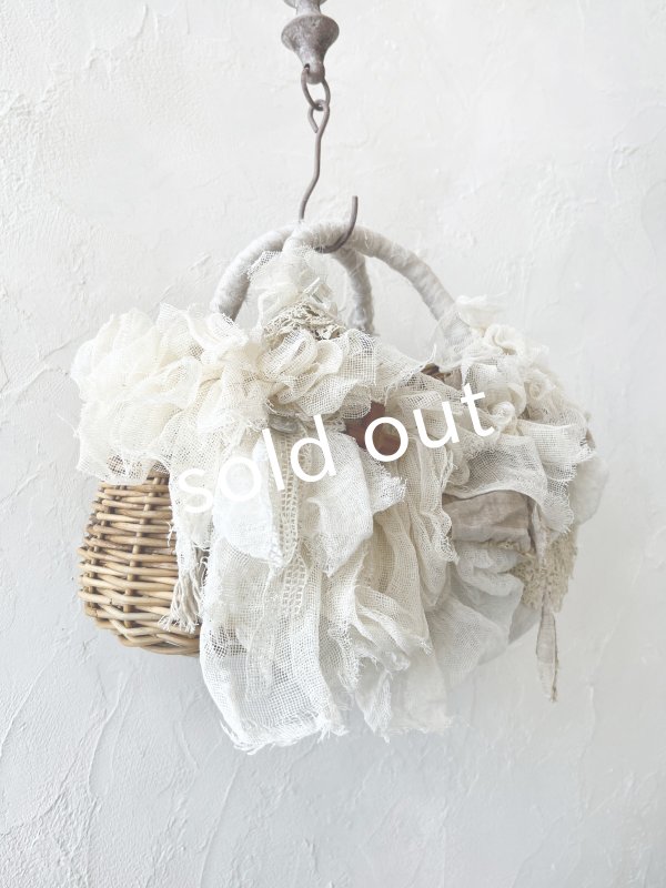 画像13: pollenbienco／アンティークレースと十字架のバスケット・D (13)