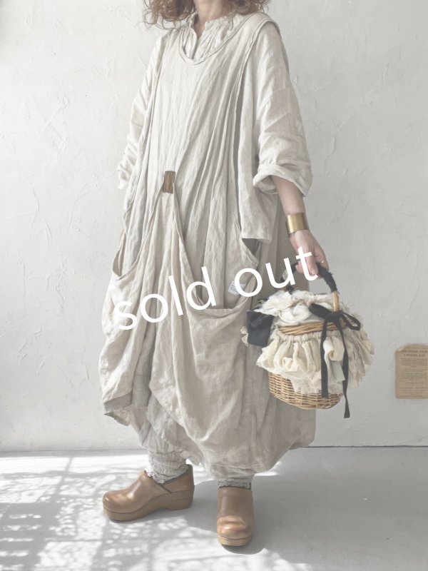 画像2: pollenbienco／アンティークレースと十字架のバスケット・B (2)