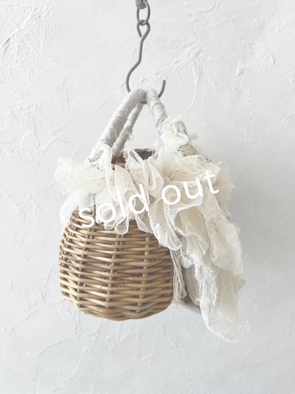 画像11: pollenbienco／アンティークレースと十字架のバスケット・D (11)